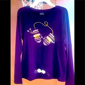 Croft and Barrow purple 100% cotton T shirt